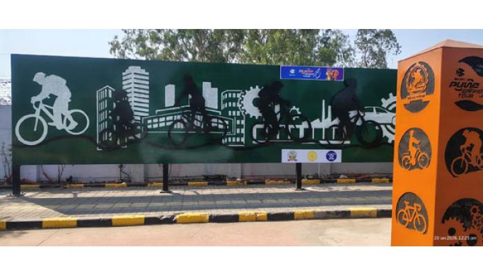 पुणे ग्रँड टूरच्या निमित्ताने शहराच्या भिंती झाल्या 'बोलक्या'; भिंतींवर साकारला क्रीडा आणि संस्कृतीचा वारसा!